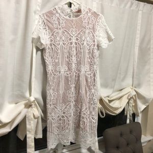 Skies are Blue Lace Cocktail Dress